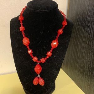 Gorgeous red necklace jewelry necklace 17”